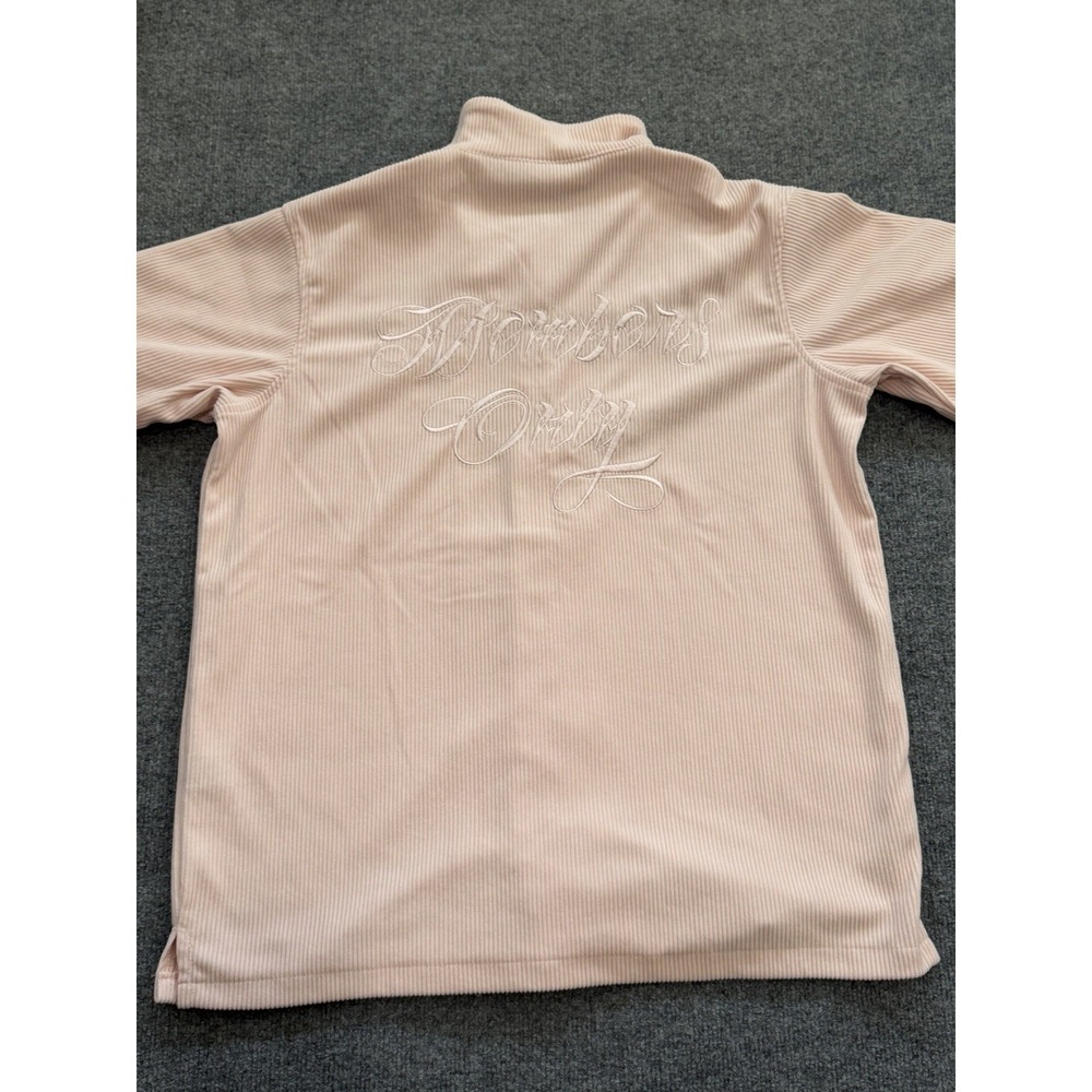 Members Only Y2K Pink Ribbed Camp Shirt Mens Large Embroidered Bowling - Picture 14 of 14